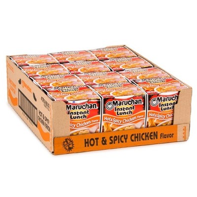 Maruchan Instant Lunch Hot & Spicy Chicken Ramen Noodle Soup Microwaveable 12 Ct