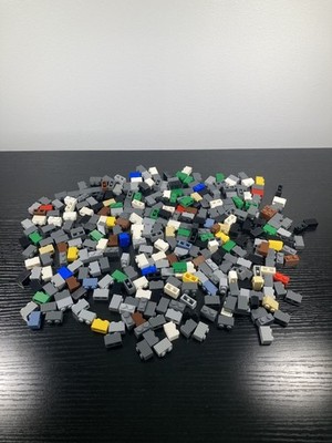LEGO Brick Lot - Fluted Texture Bricks 1X2 (2877) Multi-Color, Dark-Blueish Gray