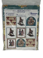 VTG Toys From The Attic Christmas Gift Wrap Lot 50 Sq Ft Paper & Tags NIP