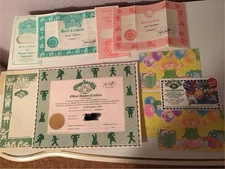 Cabbage Patch Kids Certificates, Hetty Virginia, Amy Victoria, Georgiana Susie +