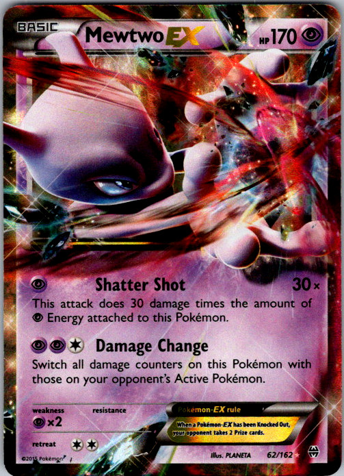 Mewtwo EX (62) - 62/162 - XY - BREAKthrough - Ultra Rare UR - Pokemon TCG Card