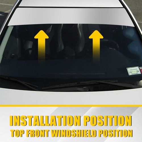 60x8'' Matte White Sun Visor Strip Windshield Banner Vinyl Premium Blank Decal - Picture 3 of 10