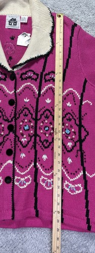 New Handknits Storybook Knits Sweater Womens 2XL Cardigan Purple Embroidered - Picture 4 of 9