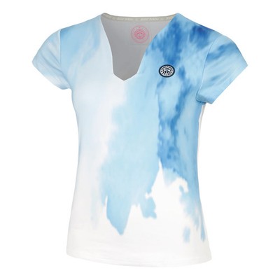 BIDI BADU Watercolour V-Neck T-Shirt Damen weiß