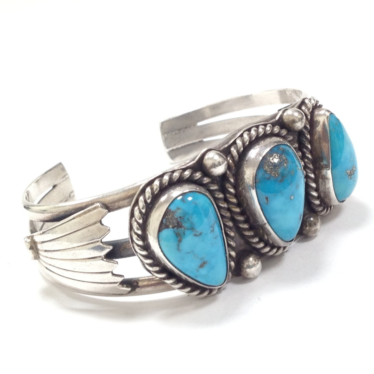 Unsigned Sterling Silver Turquoise Southwestern C… - image 2