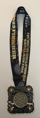 New Years Resolution 2023 Medal Dash Virtual Run Finisher Medal 5k/10k/13.1