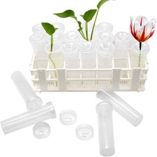 21 Pack 60ml Large Floral Tubes with Rack Holder for Milkweed Cuttings