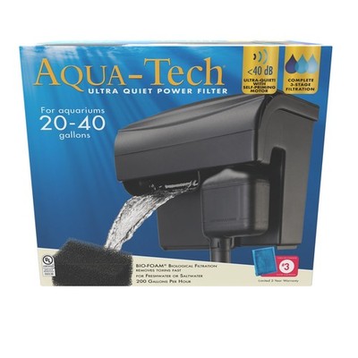 Quiet Power Filter For Aquariums 20-40 Gal Fish Tank 3-stage Filtration System