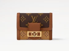 Louis Vuitton M68725 Dauphine Compact Wallet Brown Leather NEW with Box Dust Bag