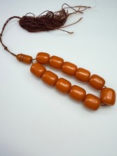 63 Grams Antique Bakelite Carrot Color Rosary Prayer Beads.