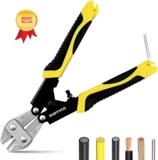 Mini Bolt Cutters, Premium 8IN Heavy Duty Wire 8 inches, Yellow and Silver 