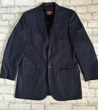 Michael Kors Mens Classic fit Suit Jacket Blazer 38 R Navy Blue Solid Linen