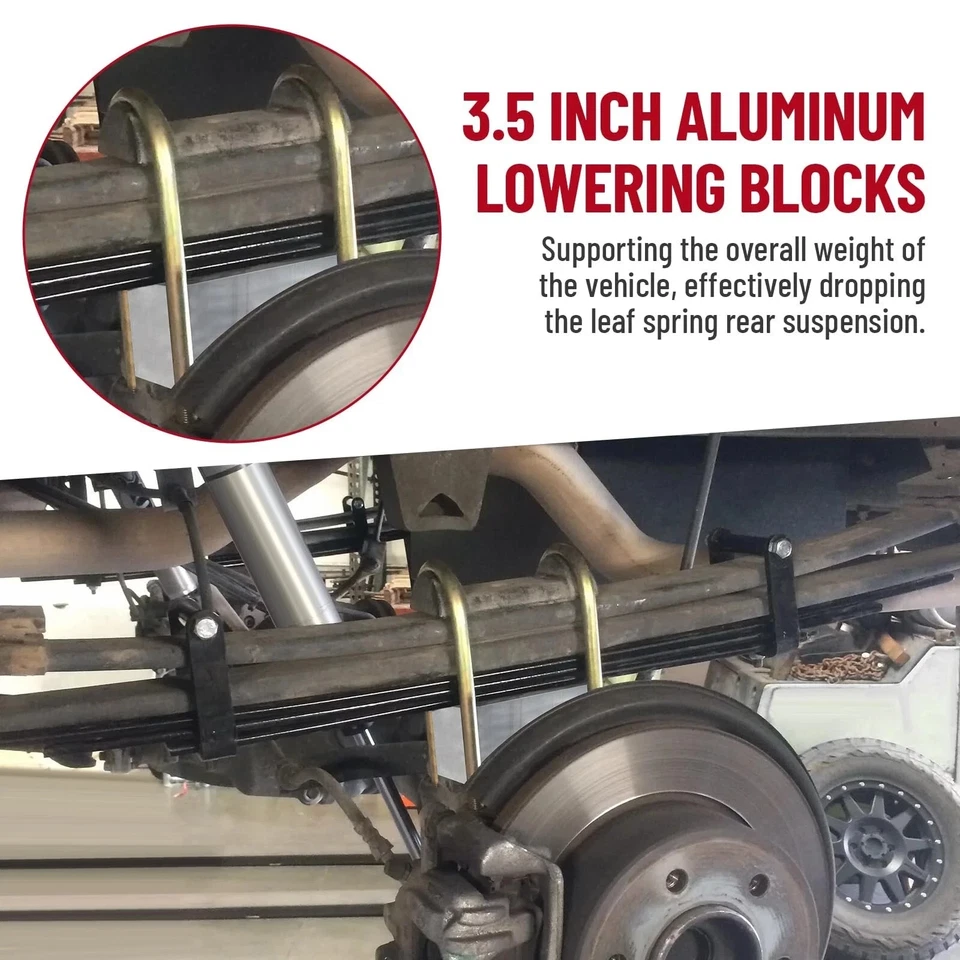 Kits de bloques reductores de resorte de hoja universal de 3-1/2 pulgadas, 5" de largo x 2-1/3 de ancho... Foto 2 de 4