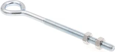 9066459 Eye Bolts with Nuts, 1/4 In.-20 X 5 In., Zinc Plated Steel (10 Pack)