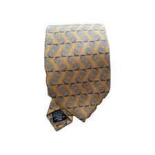 Geoffrey Beene Men's Silk Tie GOLD, CHARCOAL geometric