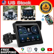 7" Motorcycle Navi GPS Wireless Carplay/Android Waterproof Touch Screen +HD DVR