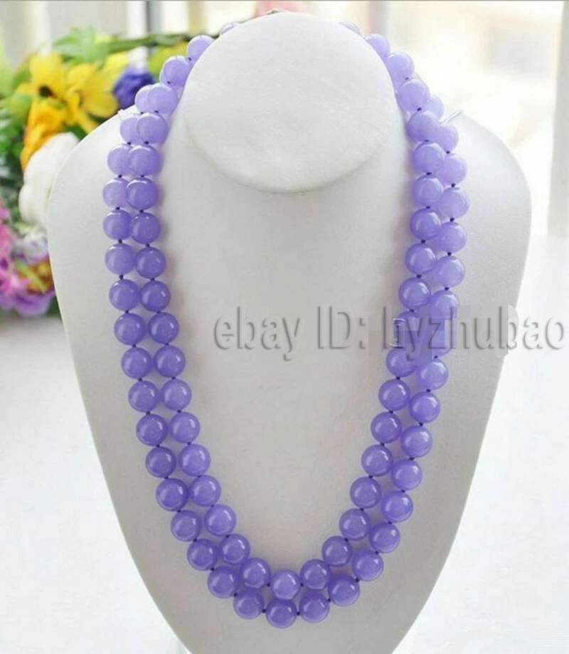 Длинный 25 «36» 50» 6/8/10/12 мм лаванды александрит круглый драгоценных камней бисер ожерелье AAA - Изображение 2 из 3