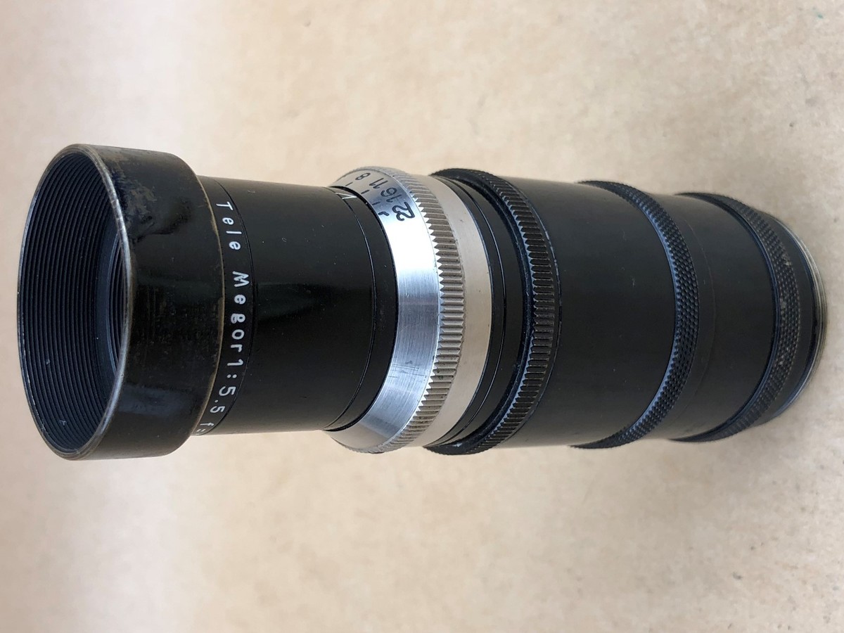 Meyer Gorlitz 15cm 150mm f/5.5 Tele Megor lens with hood Meyer Gorlitz 15cm 150mm f/5.5 Tele Megor lens with hood