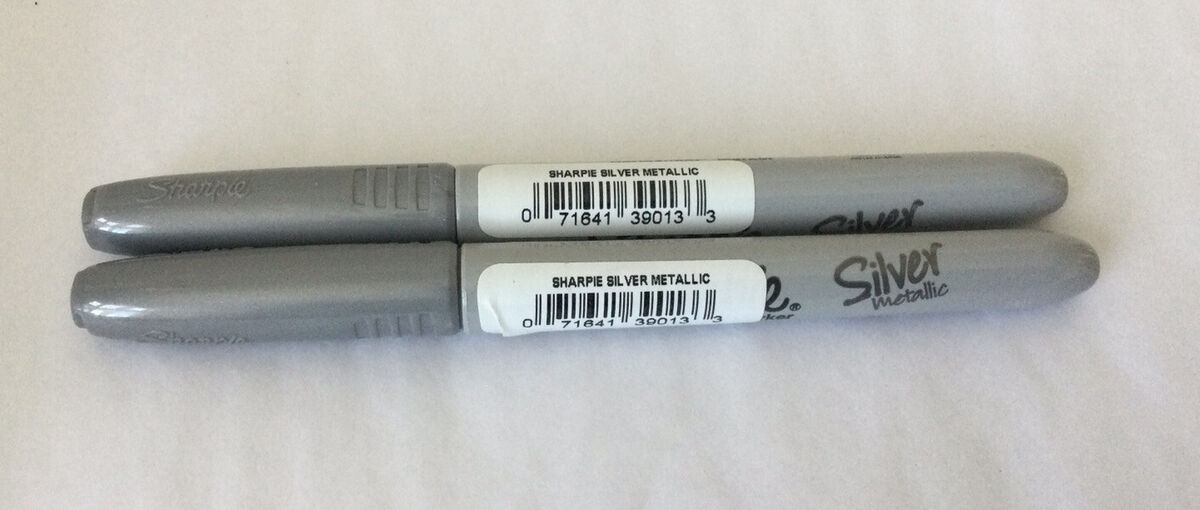 New SHARPIE 2-Pack METALLIC SILVER Permanent Marker (R-16)
