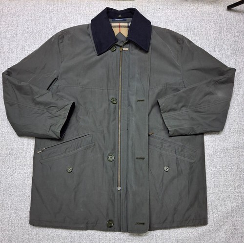 Vintage Burberrys Overcoat Winter Jacket Blue Nova Check Wool Lined Men Size 48 - Picture 3 of 20