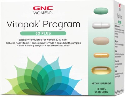 GNC WOMEN VITAPAK PROGRAM 50 PLUS Multivitamin Fish Oil Ginkgo Biloba CoQ 10