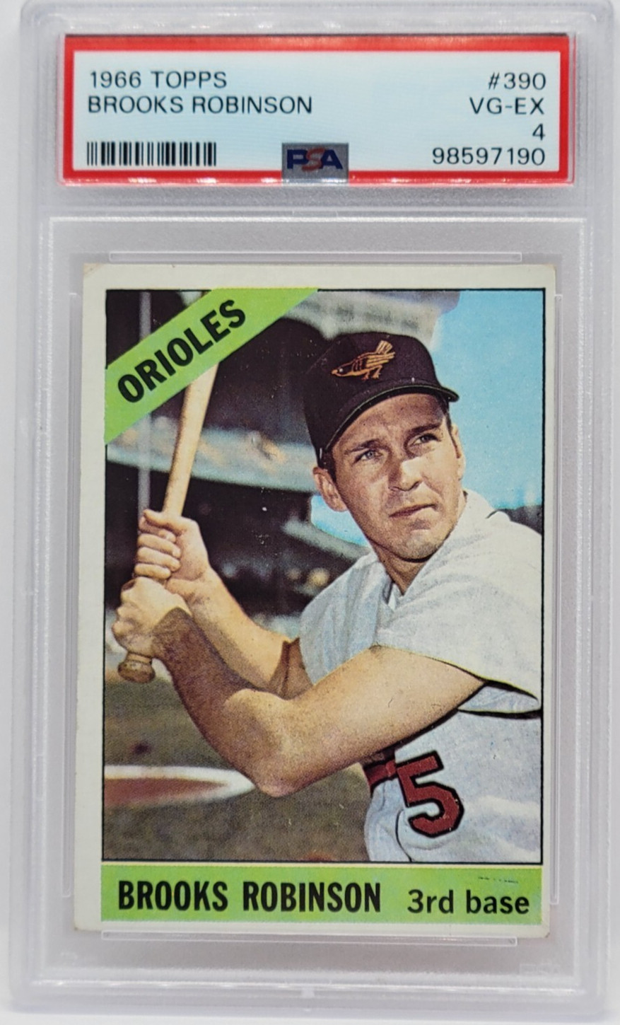 1966 Topps #390 Brooks Robinson Card - Graded PSA 4 VG-EX, Baltimore Orioles