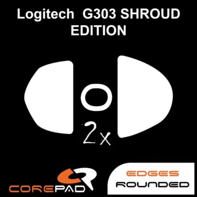 Corepad Skatez Logitech G303 Shroud Edition Mouse Feet Hyperglides PTFE Teflon