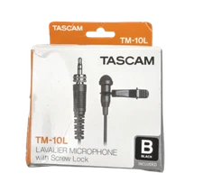 Tascam TM-10LB Lavalier Microphone, Black (No Clip)