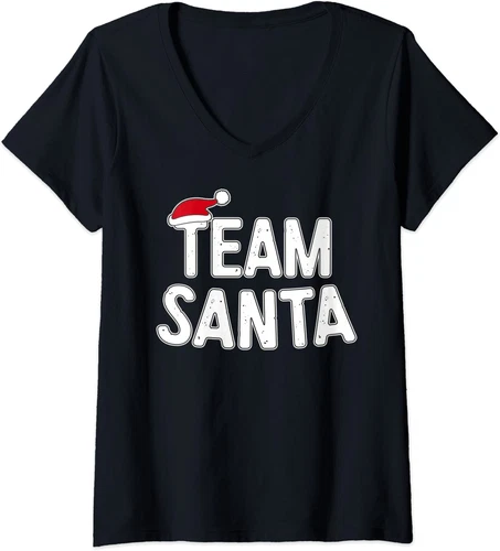 Team Santa Merry Christmas Funny Xmas Gift Ladies' O-Neck Tshirt - Picture 1 of 1