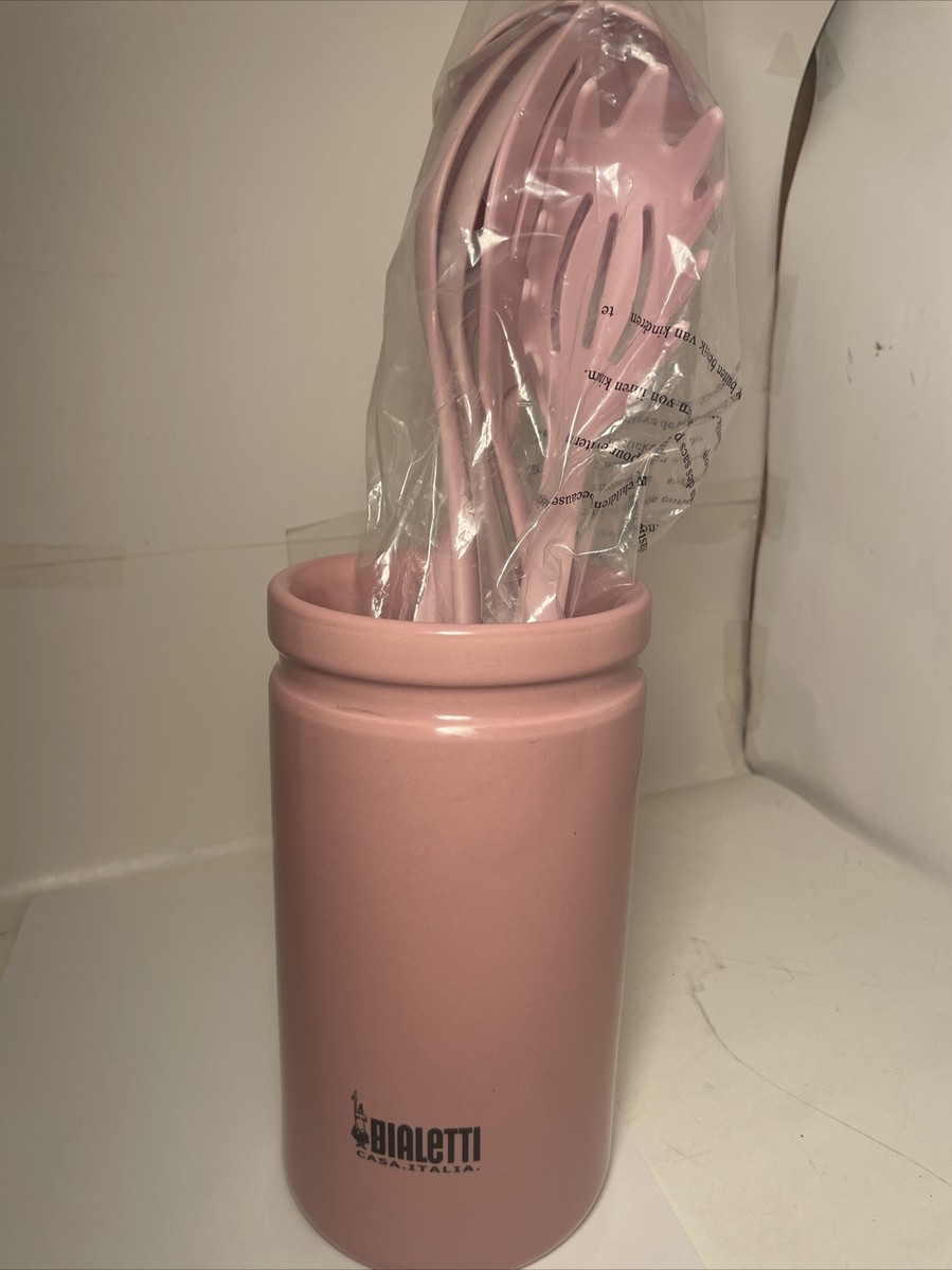 Vintage Pink Bialetti Casa Italia Kitchen Cooking Utensils Chef