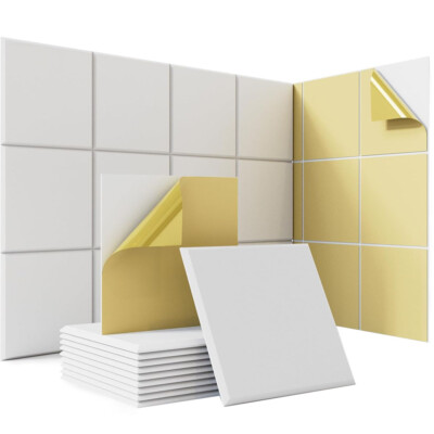 #ad #ad 18X Acoustic Panels 12quot;X12quot; Sound Absorbing Soundproof Wall Panels Self Adhesive $33.94