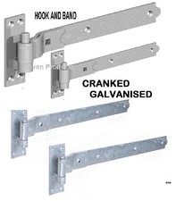 18" GATE CRANKED HOOK & BAND HINGES HEAVY DUTY STABLE GARAGE SHED BARN DOOR  D30
