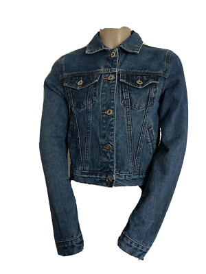 Forever 21 Women’s Small Jean Jacket Cropped Trucker medium wash, Denim  jacket