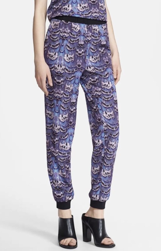 TIBI Women's Sz XS S Multicolor Ibis Print Abstract Joggers Track Pants Trousers