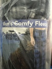 Rugged Frontier Men  s Comfy Fleece Sleep Pant, Plaid, Size XL