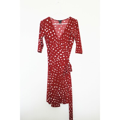 burgundy polka dot wrap dress Drew Burgundy Polkadot Wrap Short Puff Sleeve Midi Dress