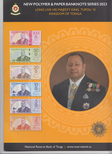 TONGA NEW Banknotes LOW Serial SET $ 2, 5, 10, 20, 50 100 Pa'anga, P-New UNC - 第 1/4 張圖片