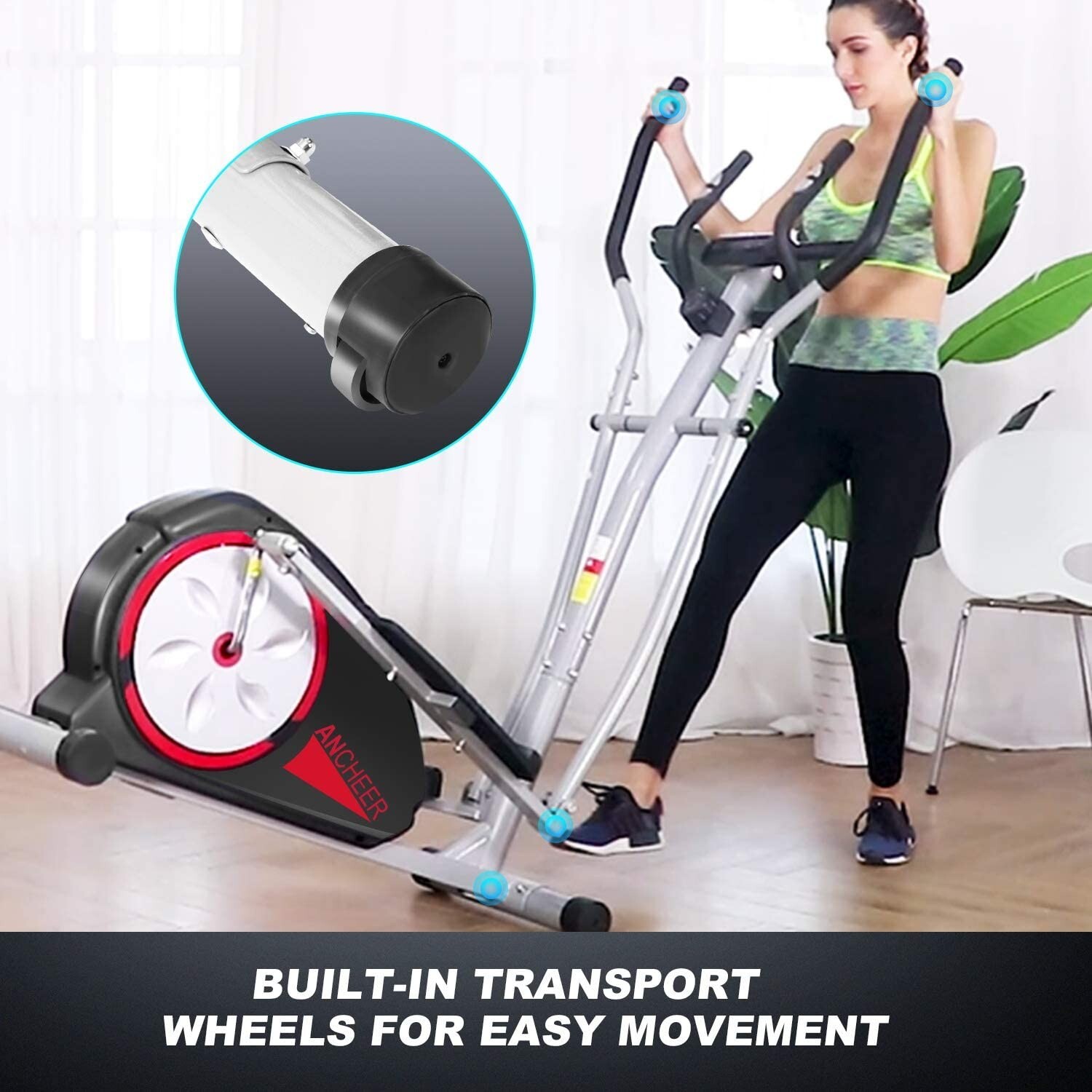 ANCHEER Elliptical Machine 350LB Cardio Exercise Equipment for Home Gym Workouts