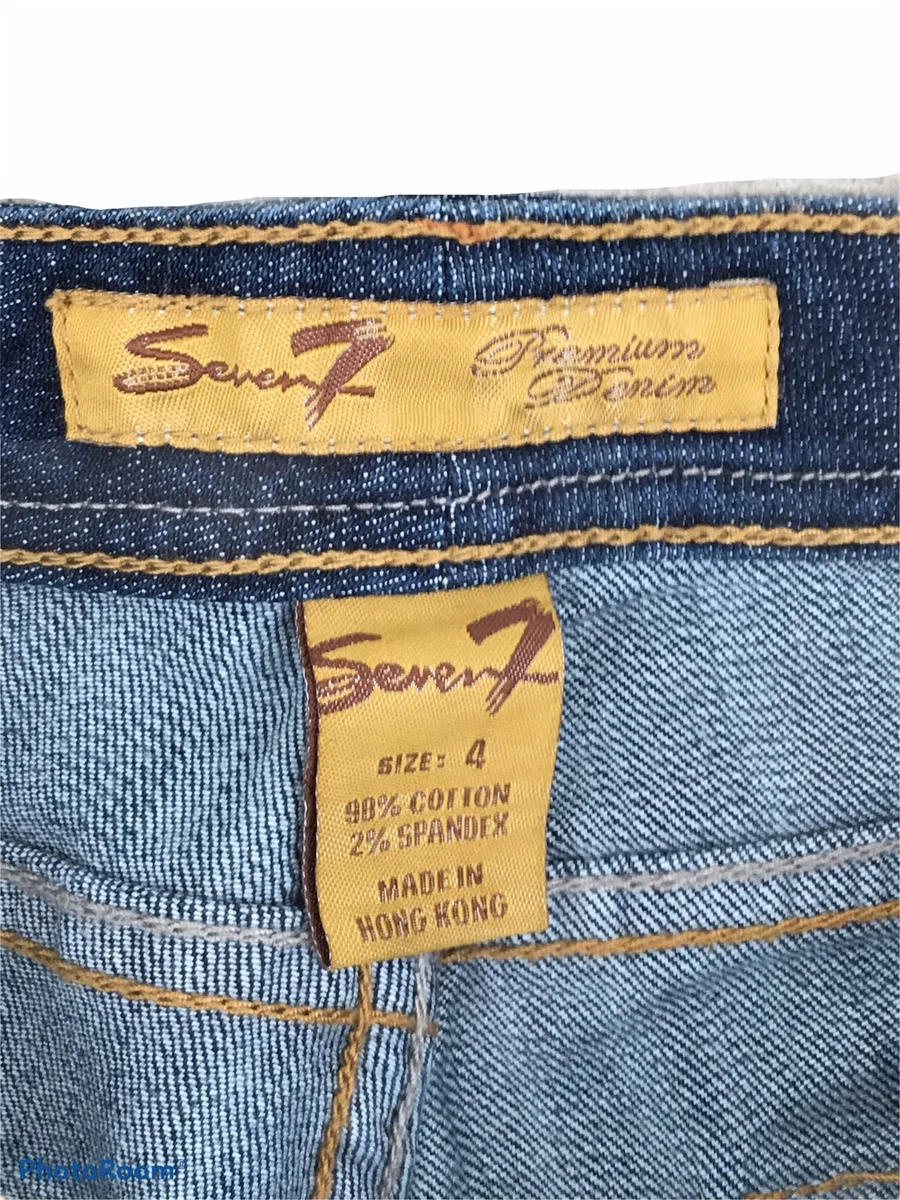 Seven 7 Jeans Premium Denim Embroidered Logo Womens Regular Rise Sz 4 W30 x  L26