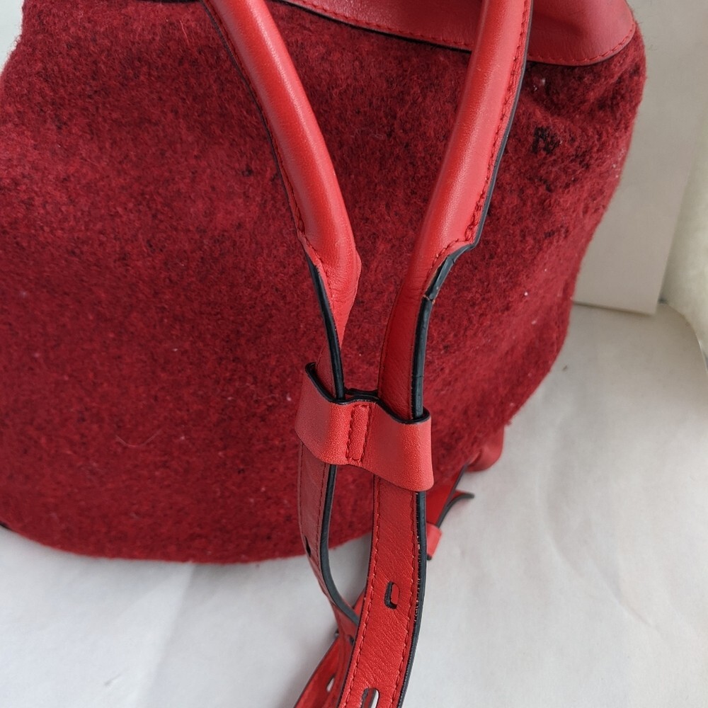 Rag & Bone Grayson Backpack Wool Red Leather Designer Bag | eBay display picture 2