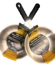 Set of 2 Carlisle DuraWare 60708RS 8" Stainless Steel Clad Fry Pan NSF Dura Kool