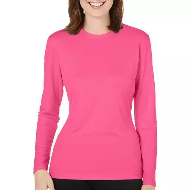 Reel Legends Womens Pink Neon Glow Long Sleeve Fishing Shirt Size Large New  NWOT
