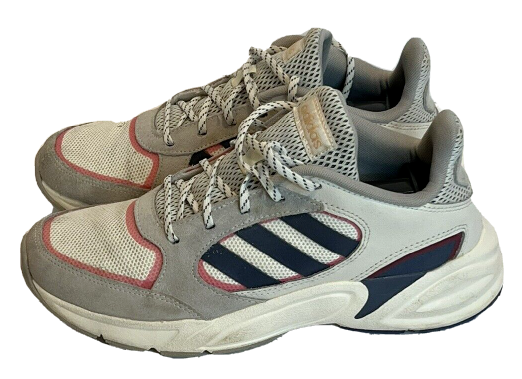 Adidas 90s Valasion Tech Ink Women's Sz 8 White Gray Pink Running