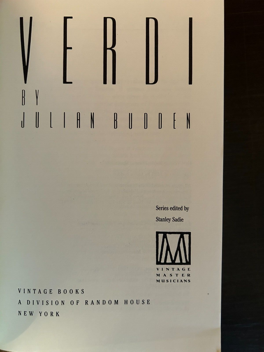 Verdi - by Julian Budden 9780394752808| eBay