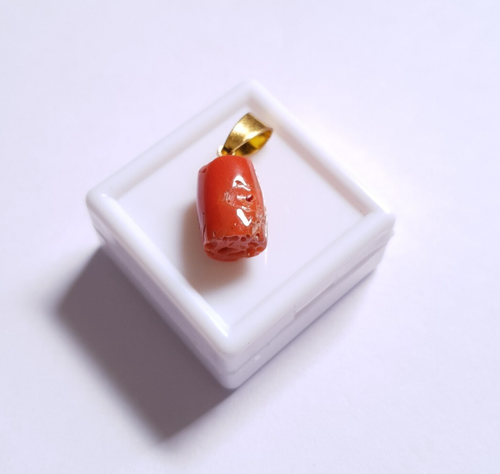 Italian Undyed Coral Beaded Pendant Handmade Pendant Red Coral Jewelry Pendent. - Picture 7 of 8