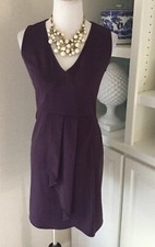 Gap Dress, Size 10, Purple Polyester Rayon Elastane, Pleated Detail