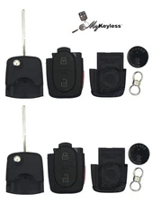 New Audi Replacement Remote Key Fob Case Diy Repair Kit W/  Battery Pair