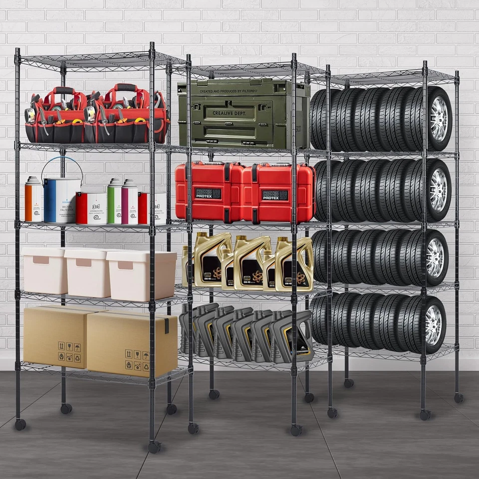 Unidades de estantería ajustables de 5 niveles de lujo simples de alta resistencia, cable 30 x 14 x 65 Foto 2 de 4