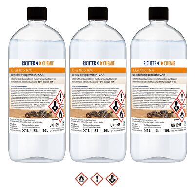 Verbrenner Bio Nitro Fire 16% 3x 1L Kraftstoff Sprit RC Treibstoff 19,97 /1L