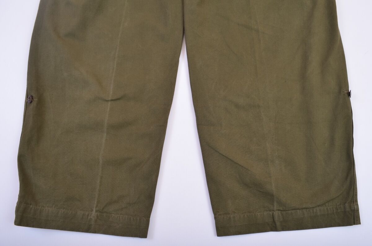 Vintage 50s 1956 Belgian Army Military Gren Khaki Trouser Vintage 50s 1956 Belgian Army Military Gren Khaki Trouser